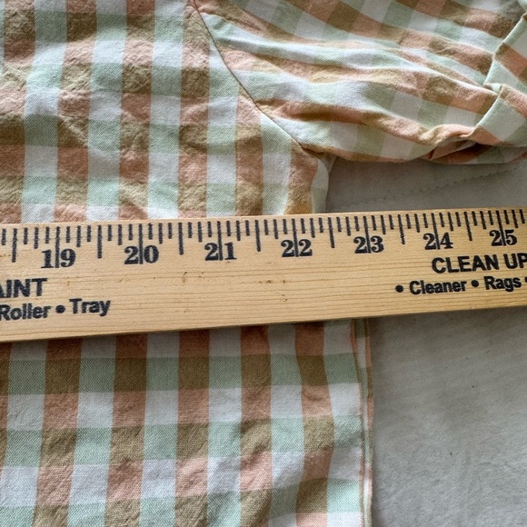 C&A Women's Checkered Pajama Set Good Night Cotton Blend Beige Green Peach  SZ M - Picture 5 of 10